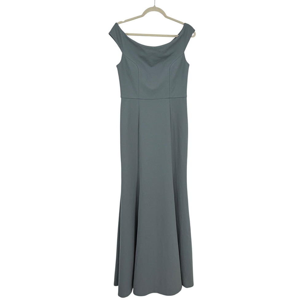 Jenny‎ Yoo Collection Women 10 Blue Off Shoulder Mermaid Maxi Dress Evening Gown